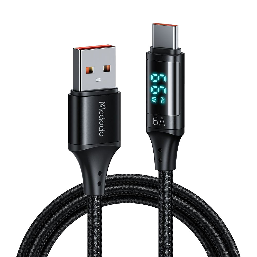 Kabel za podatke i punjenje USB-A - USB-C McDodo CA-1080 Display, 66W, 1.2m, Crni