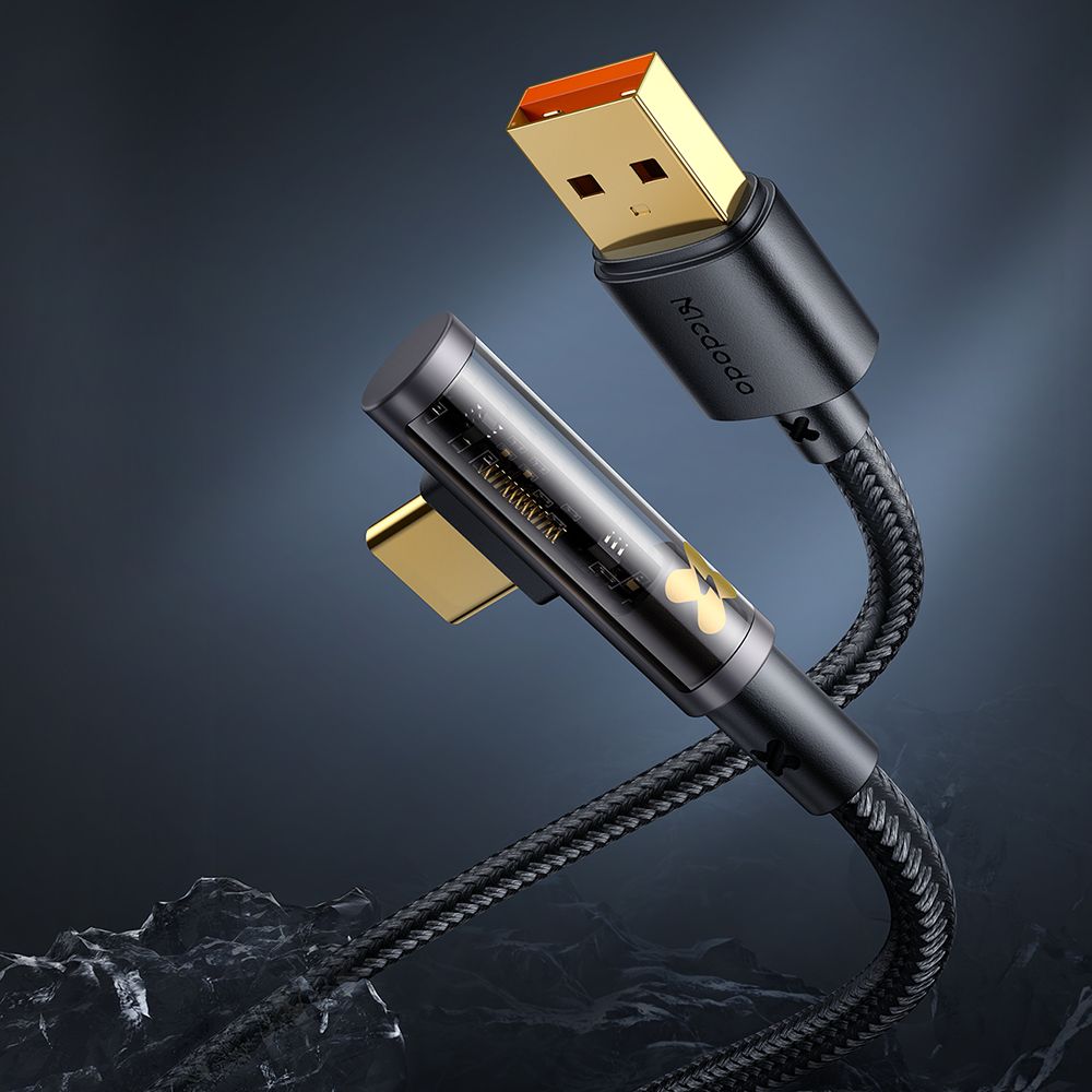 Kabel za podatke i punjenje USB-A - USB-C McDodo CA-3380 Angled, 100W, 1.2m, Crni