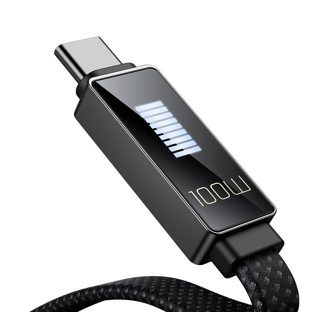 Kabel za podatke i punjenje USB-A - USB-C McDodo CA-4980 Rythm Display, 100W, 1.2m, Crni