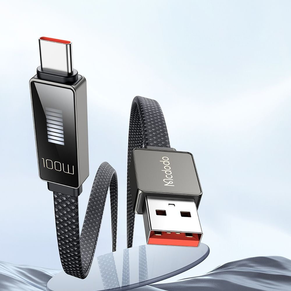 Kabel za podatke i punjenje USB-A - USB-C McDodo CA-4980 Rythm Display, 100W, 1.2m, Crni