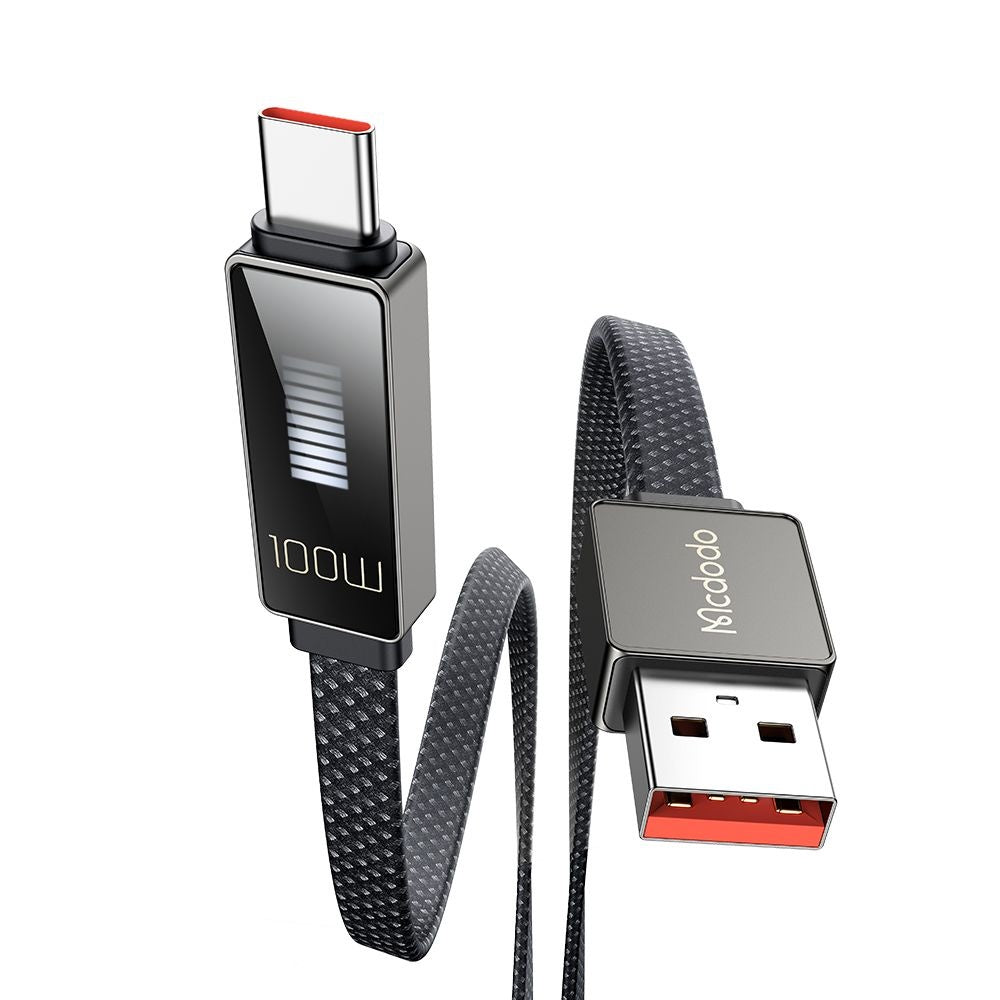 Kabel za podatke i punjenje USB-A - USB-C McDodo CA-4980 Rythm Display, 100W, 1.2m, Crni