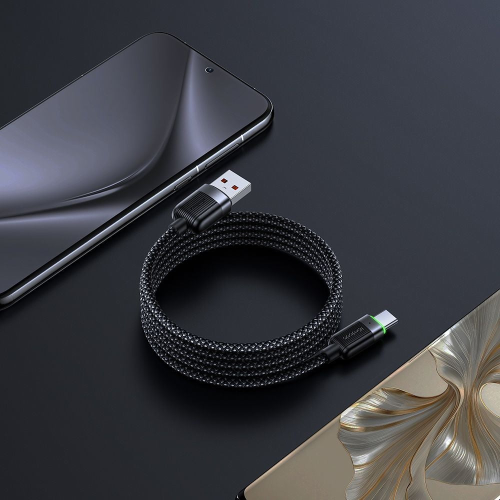 Kabel za podatke i punjenje USB-A - USB-C McDodo CA-5650 Self Winding, 66W, 1.2m, Crni