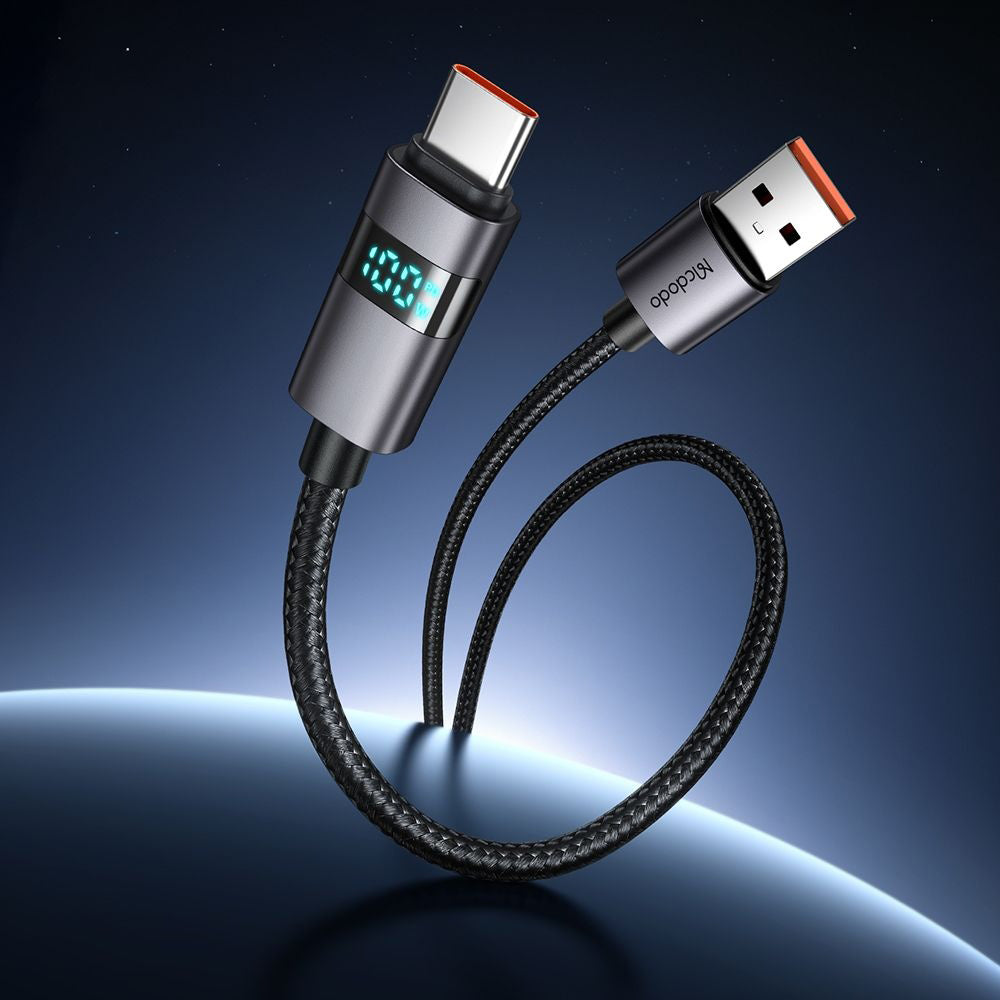 Kabel za podatke i punjenje USB-A - USB-C McDodo CA-6520 Display, 100W, 1.2m, Crni