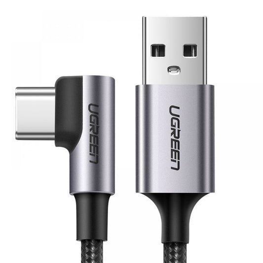 Kabel za podatke i punjenje USB-A - USB-C UGREEN US284 Angled, 18W, 0.5m, Sivi