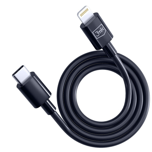 Kabel za podatke i punjenje USB-C - Lightning 3MK Hyper, 20W, 1.2m, Crni