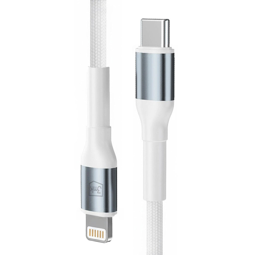 Kabel za podatke i punjenje USB-C - Lightning 3MK Hyper N, 20W, 1m, Bijeli