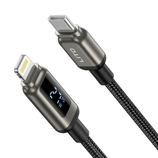 Kabel za podatke i punjenje USB-C - Lightning Lito LD15 Display, 27W, 1m, Crni
