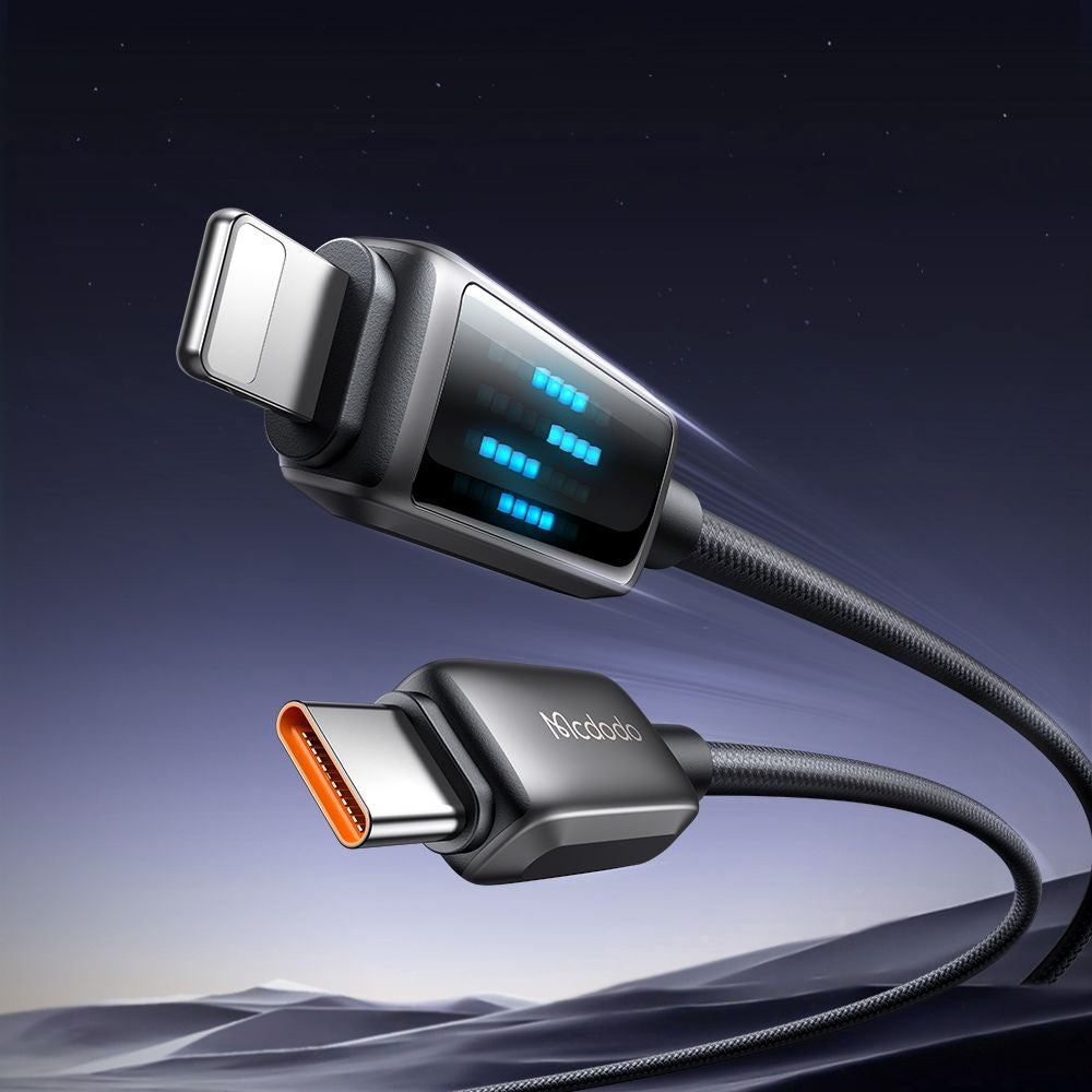 Kabel za podatke i punjenje USB-C - Lightning McDodo CA-2630 Display, 36W, 1.2m, Crni