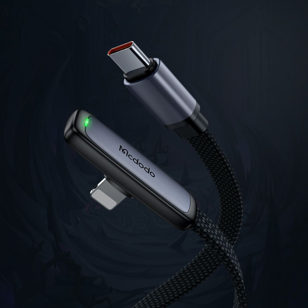 Kabel za podatke i punjenje USB-C - Lightning McDodo CA-3350 Angled, 36W, 1.2m, Crni