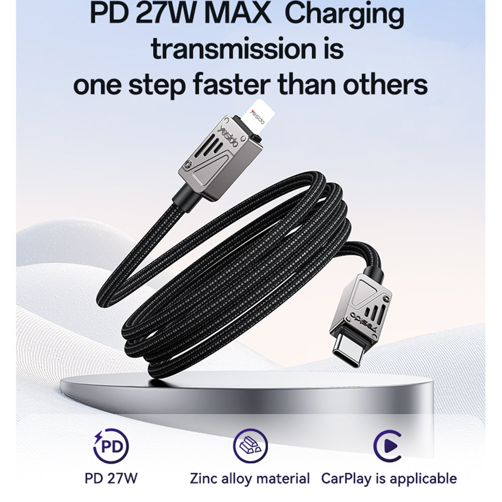 Kabel za podatke i punjenje USB-C - Lightning Yesido CA195, 27W, 1.2m, Crni
