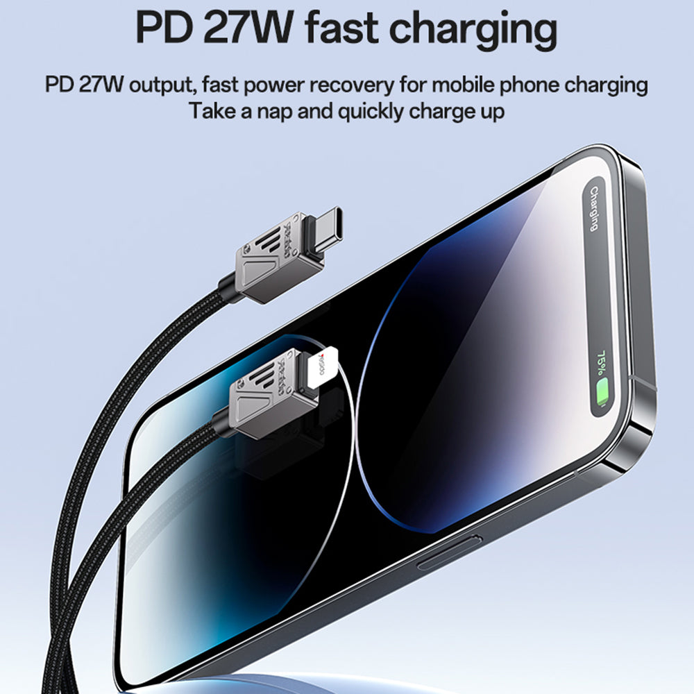 Kabel za podatke i punjenje USB-C - Lightning Yesido CA195, 27W, 1.2m, Crni