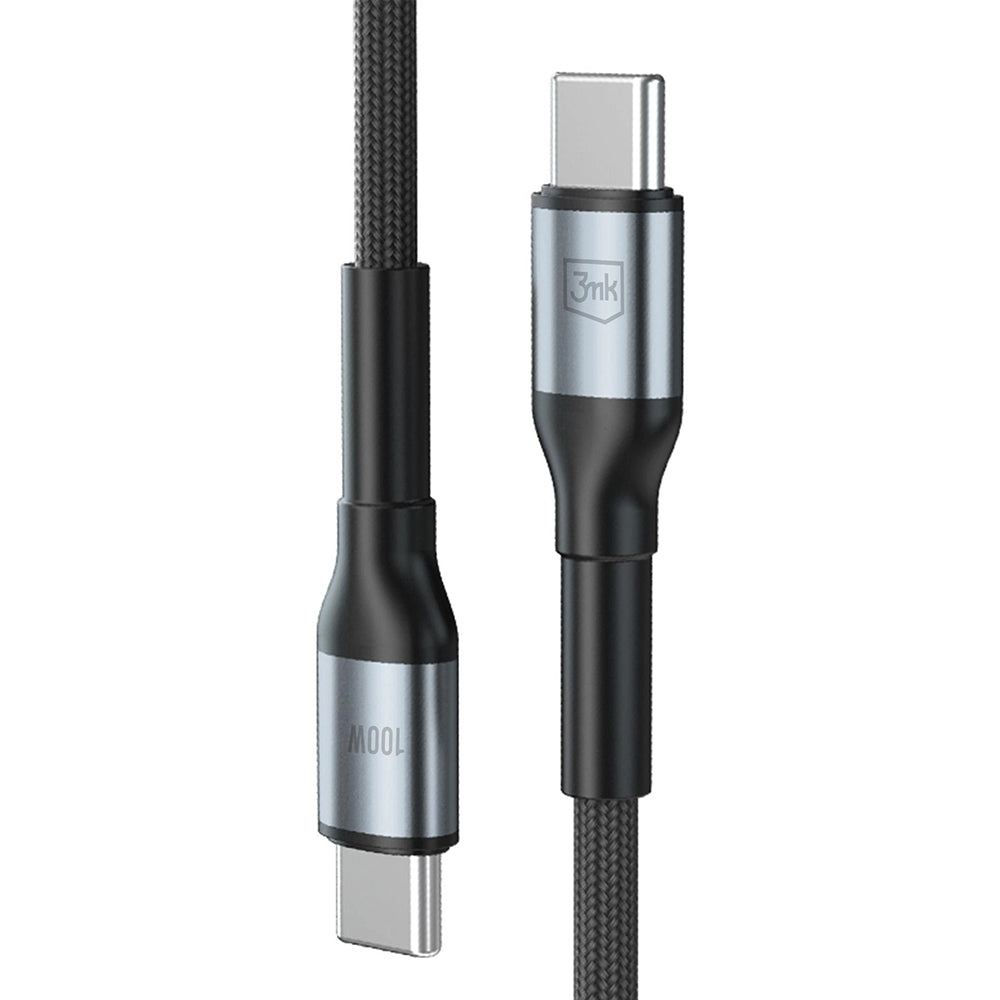 Kabel za podatke i punjenje USB-C - USB-C 3MK Hyper N, 100W, 2m, Crni