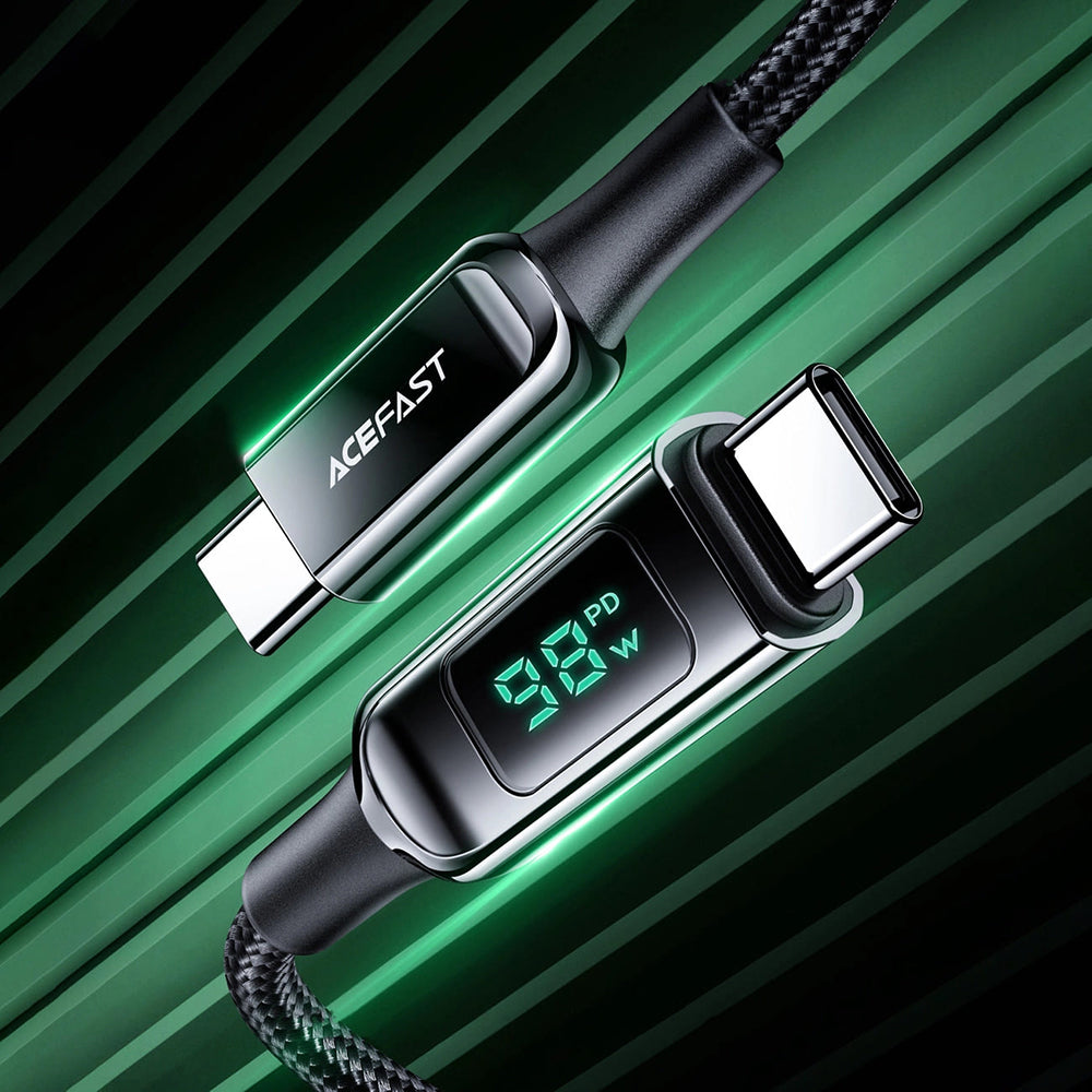 Kabel za podatke i punjenje USB-C - USB-C Acefast C6-03 Display, 100W, 2m, Crni