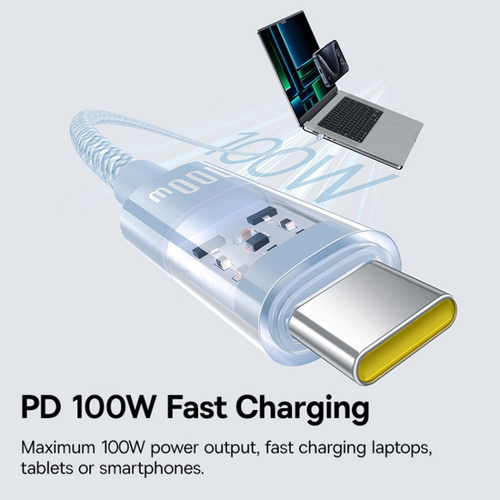 Kabel za podatke i punjenje USB-C - USB-C Baseus Gem, 100W, 1m, Plava P10373000311-00