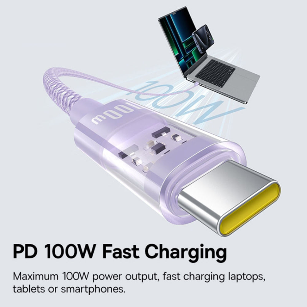 Kabel za podatke i punjenje USB-C - USB-C Baseus Gem, 100W, 1m, Ljubičasta P10373000511-00