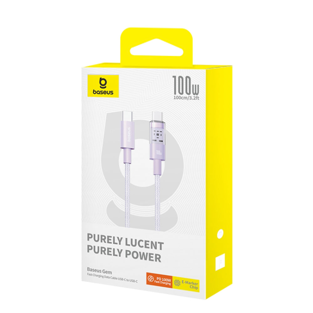 Kabel za podatke i punjenje USB-C - USB-C Baseus Gem, 100W, 1m, Ljubičasta P10373000511-00