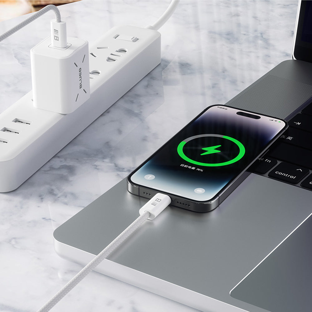 Kabel za prijenos podataka i punjenje USB-C - USB-C Blueo, 100W, 1.2m, Bijeli