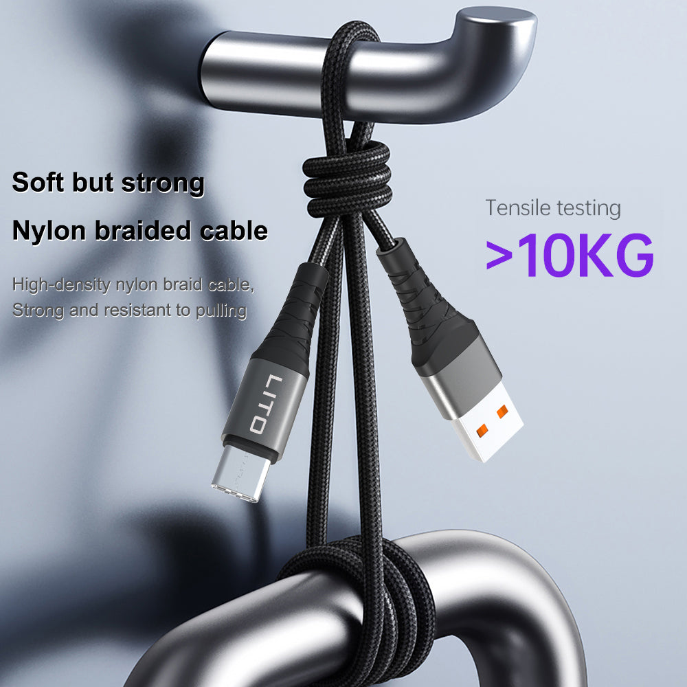 Kabel za podatke i punjenje USB-C - USB-C Lito LD08CC, 60W, 1m, Crni