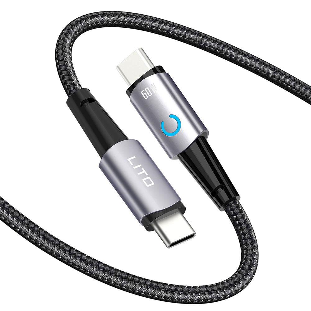 Kabel za podatke i punjenje USB-C - USB-C Lito LD10CC, 60W, 1m, Crni