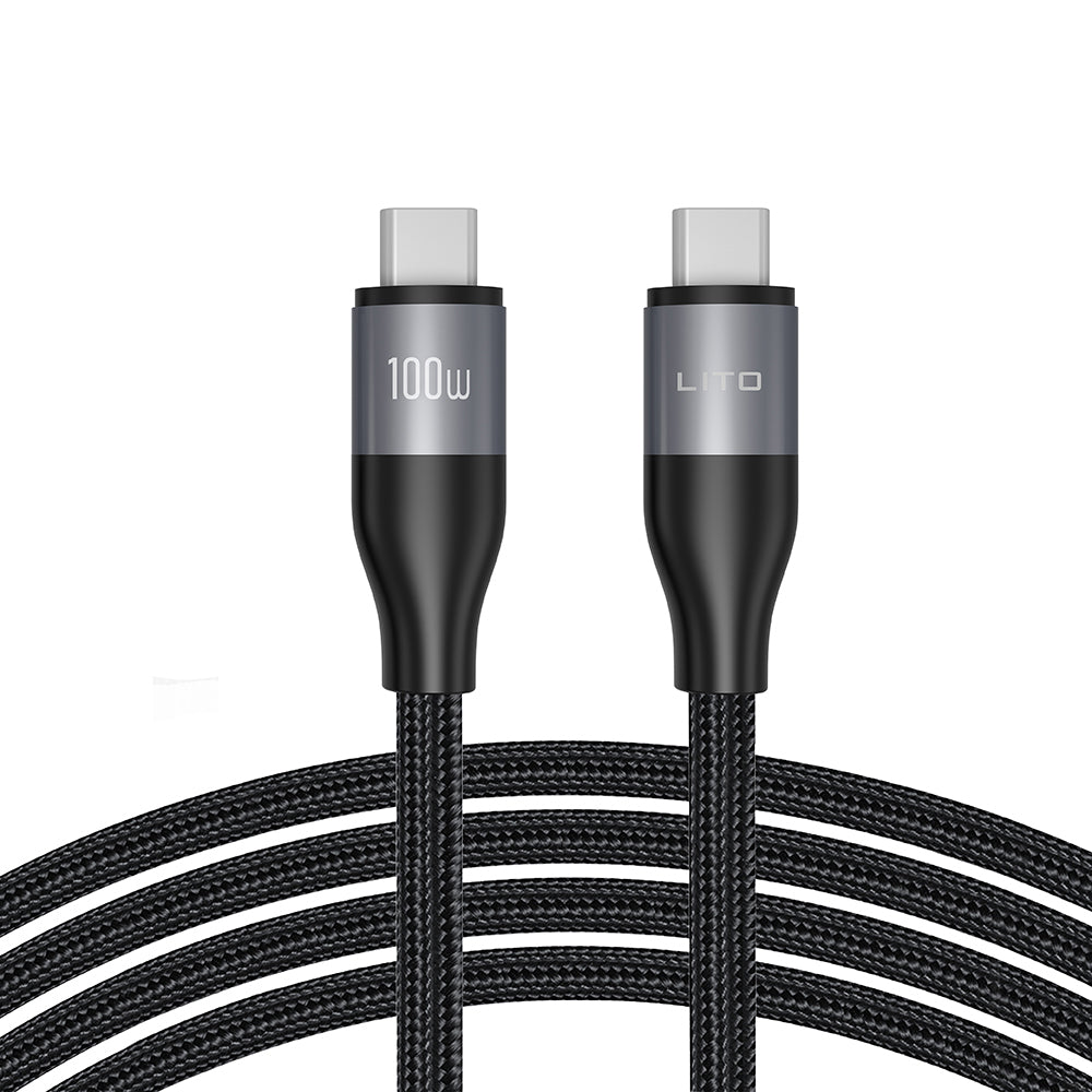 Kabel za podatke i punjenje USB-C - USB-C Lito LD25CC, 100W, 2m, Sivi