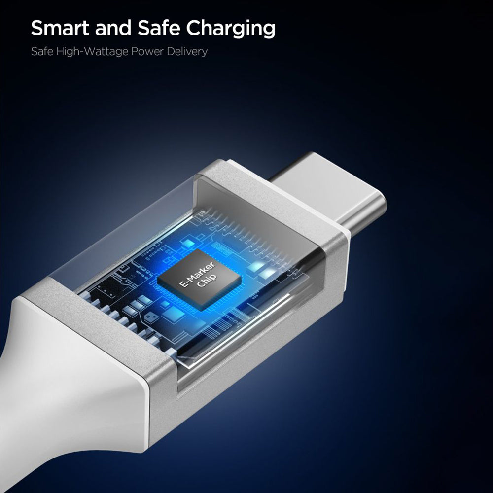 Kabel za prijenos podataka i punjenje USB-C - USB-C Spigen EB24015CC, 240W, 1.5m, Bijeli ACA10422