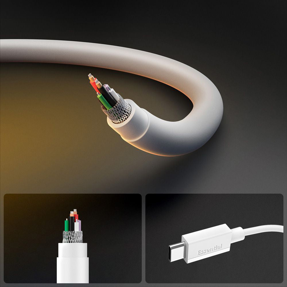 Kabel za podatke i punjenje USB-C - USB-C Spigen Essential, 60W, 1m, Bijeli ACA08717