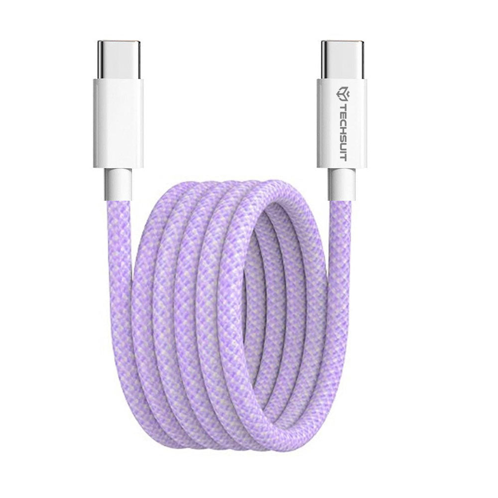 Kabel za podatke i punjenje USB-C - USB-C Techsuit PCB114D, 60W, 1m, Ljubičasti