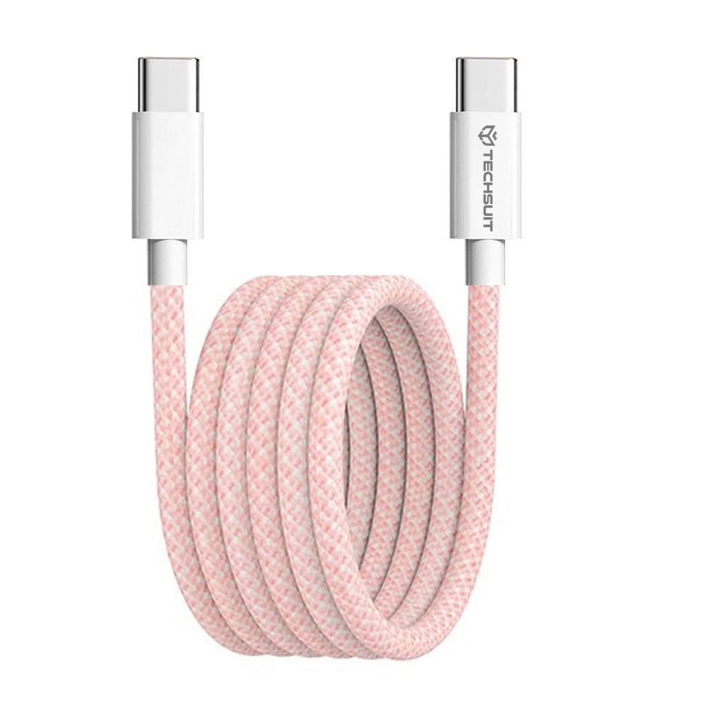 Kabel za podatke i punjenje USB-C - USB-C Techsuit PCB114D, 60W, 1m, Roza