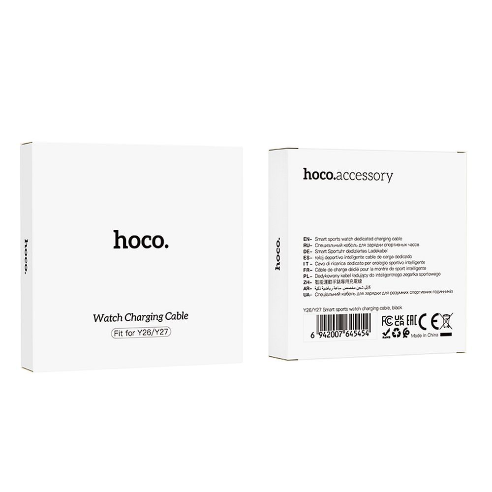 Kabel za punjenje za pametni sat HOCO Y26 / Y27, USB-A, Crni