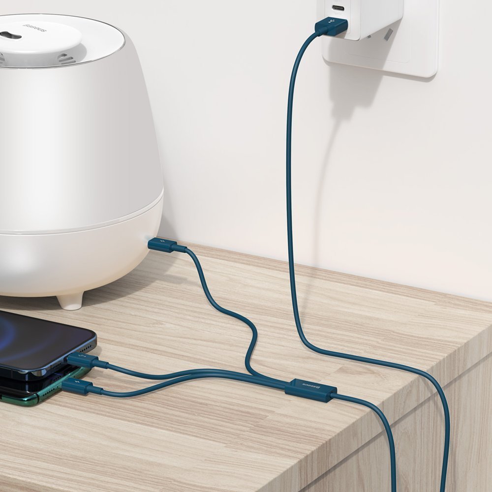 Kabel za punjenje USB-A - Lightning / microUSB / USB-C Baseus Superior 3u1 serija, 20W, 1.5m, plavi CAMLTYS-03