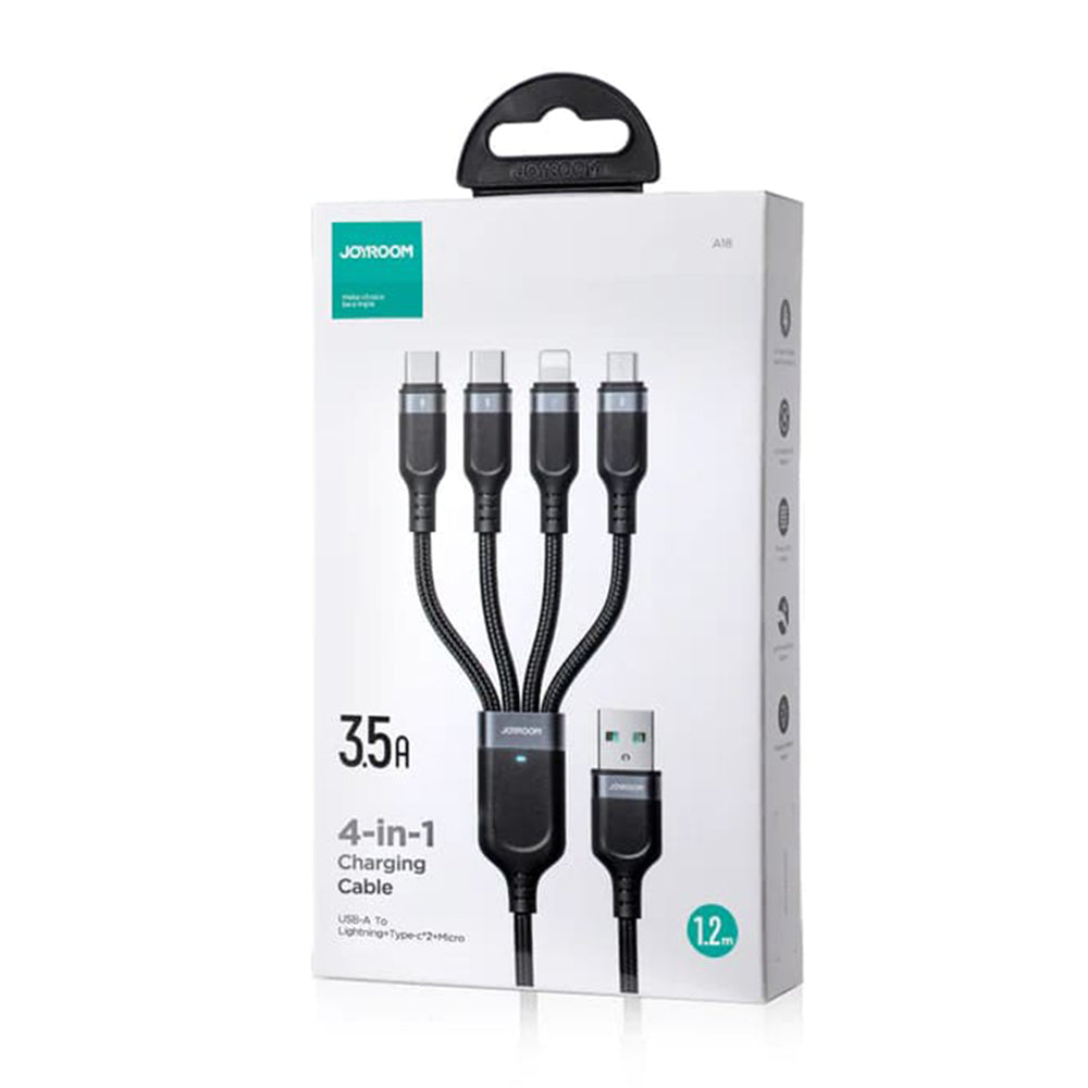 Kabel za punjenje USB-A - Lightning / microUSB / 2 x USB-C Joyroom S-1T4018A18 4u1, 20W, 1.2m, Crni