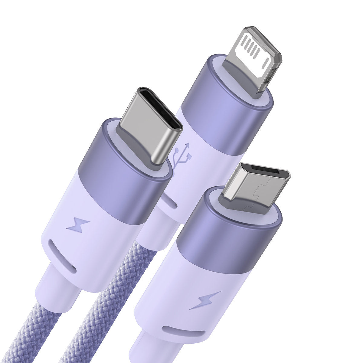Kabel za punjenje USB-A - Lightning / microUSB / USB-C Baseus StarSpeed 3in1, 20W, 1.2m, Ljubičasti CAXS000005