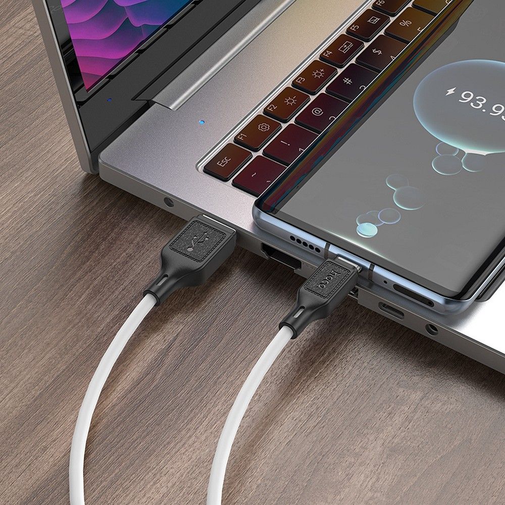 Kabel za prijenos podataka i punjenje USB-A - USB-C HOCO X90, 60W, 1m, Bijeli
