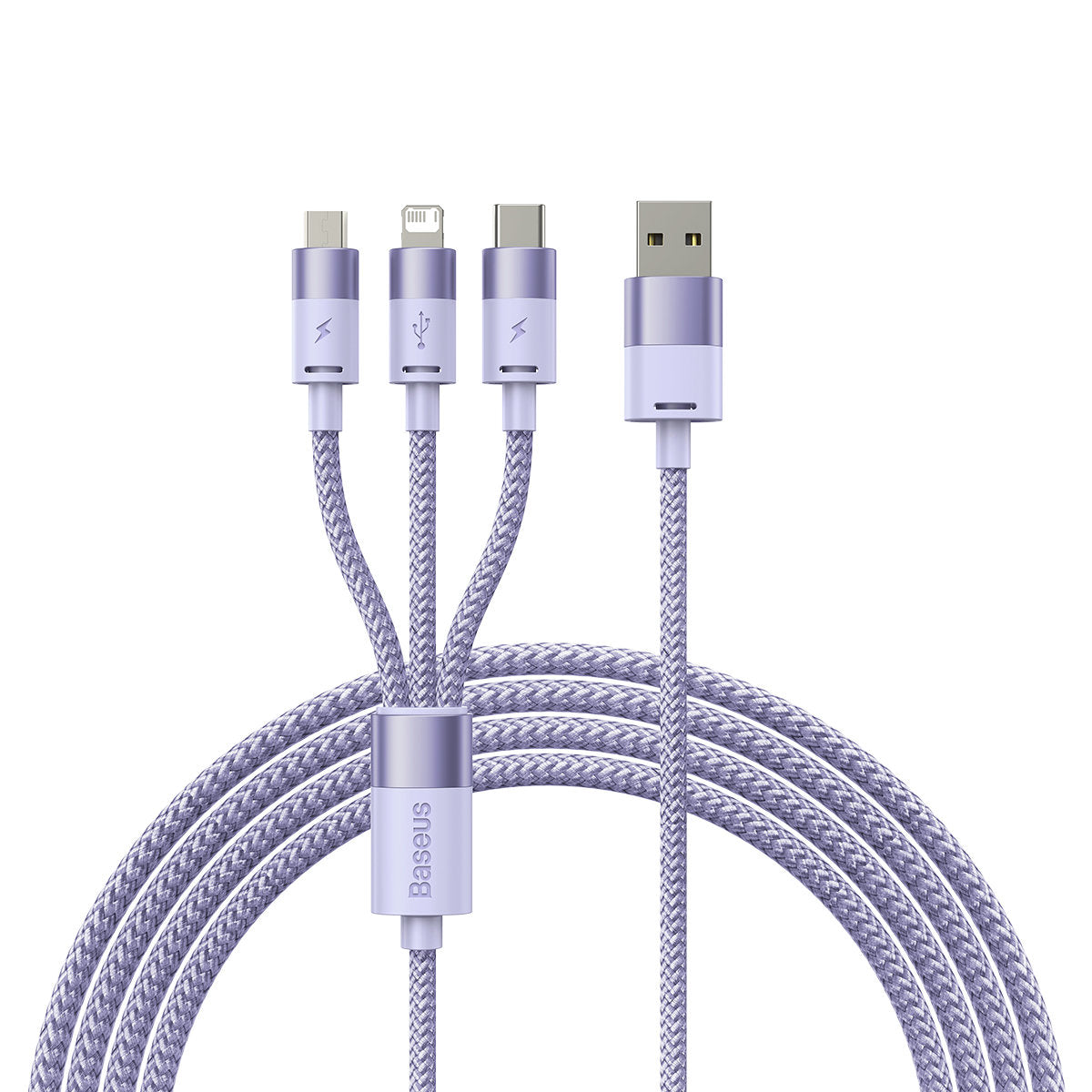 Kabel za punjenje USB-A - Lightning / microUSB / USB-C Baseus StarSpeed 3in1, 20W, 1.2m, Ljubičasti CAXS000005
