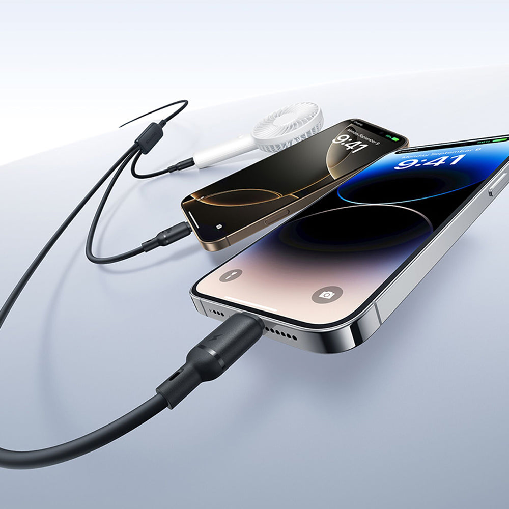 Kabel za punjenje USB-A - Lightning / microUSB / USB-C Baseus Silky 3in1, 100W, 1.5m, Crni P10377705123-00