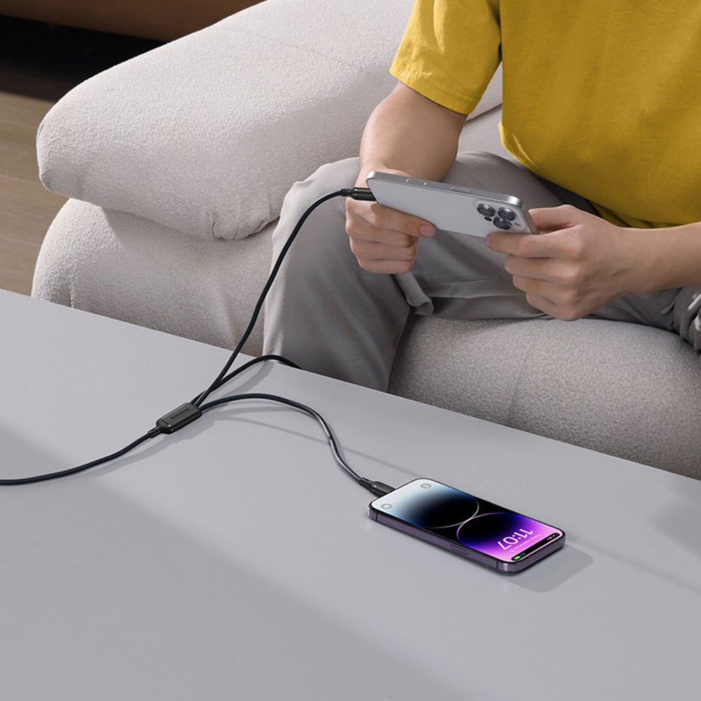Kabel za punjenje USB-A - Lightning / microUSB / USB-C Baseus Silky 3in1, 100W, 1.5m, Crni P10377705123-00