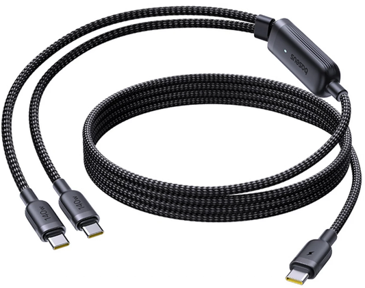 USB-C kabel za punjenje - 2 x USB-C Baseus Flash 4 2u1, 140W, 1.5m, Crna E0426X00