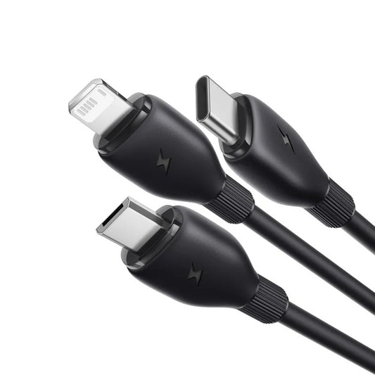 Kabel za punjenje USB-C - Lightning / microUSB / USB-C Baseus Ultra Fast 3in1, 20W, 0.8m, Crni P10377501111-00