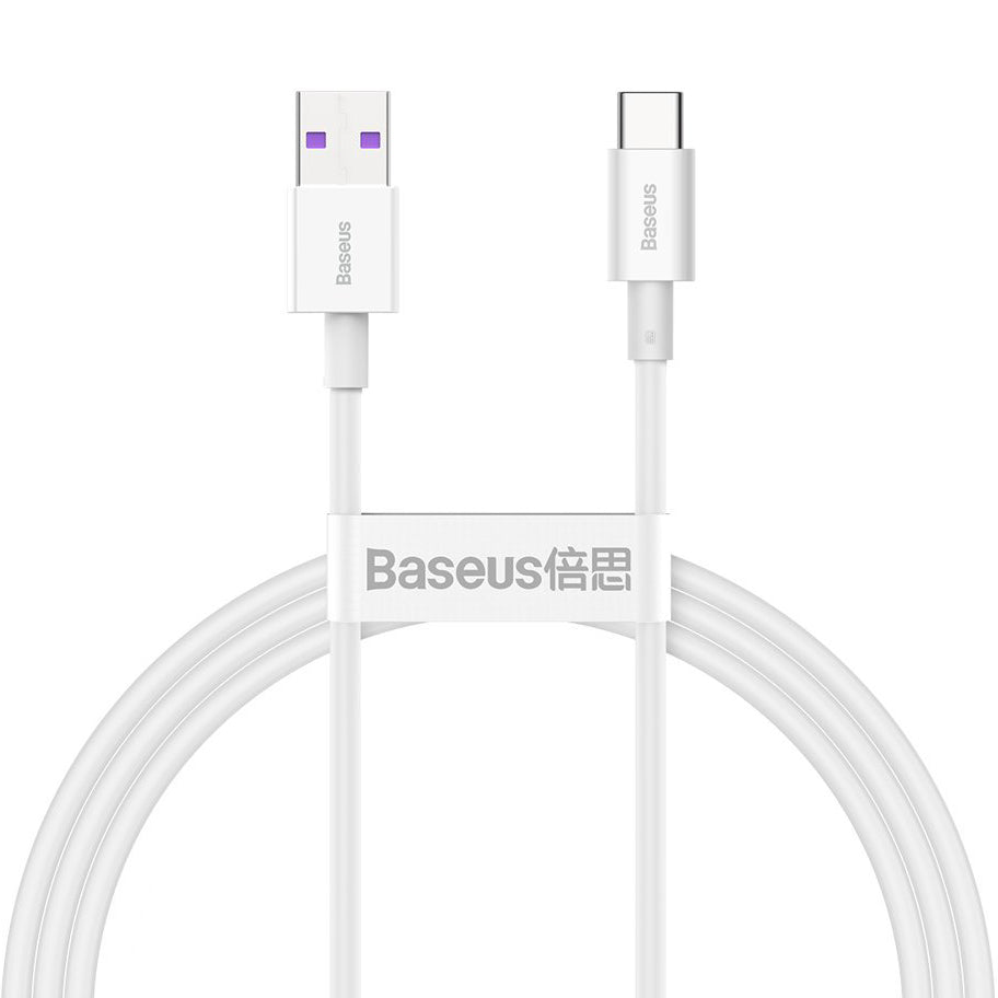 Kabel za Prijenos Podataka i Punjenje USB-A - USB-C Baseus Superior Series, 66W, 1m, Bijeli CATYS-02