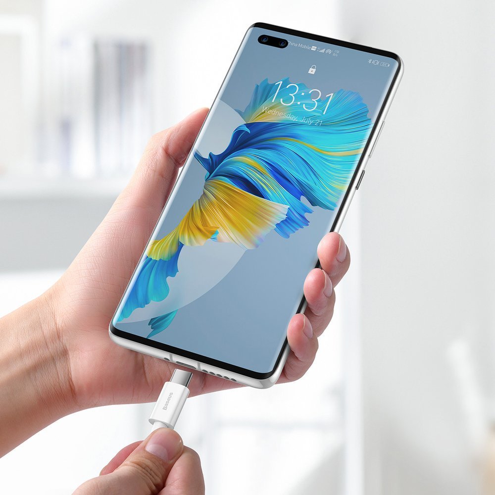 Kabel za Prijenos Podataka i Punjenje USB-A - USB-C Baseus Superior Series, 66W, 1m, Bijeli CATYS-02