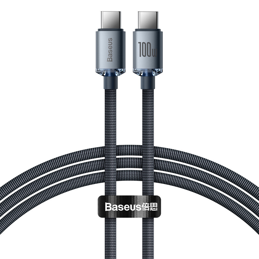 Kabel za Prijenos Podataka i Punjenje USB-C - USB-C Baseus Crystal Shine Series, 100W, 1.2m, Crni CAJY000601
