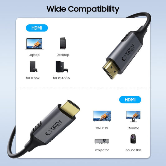 Video kabel Tech-Protect Ultraboost II, HDMI - HDMI, 8K, 2m, Crni