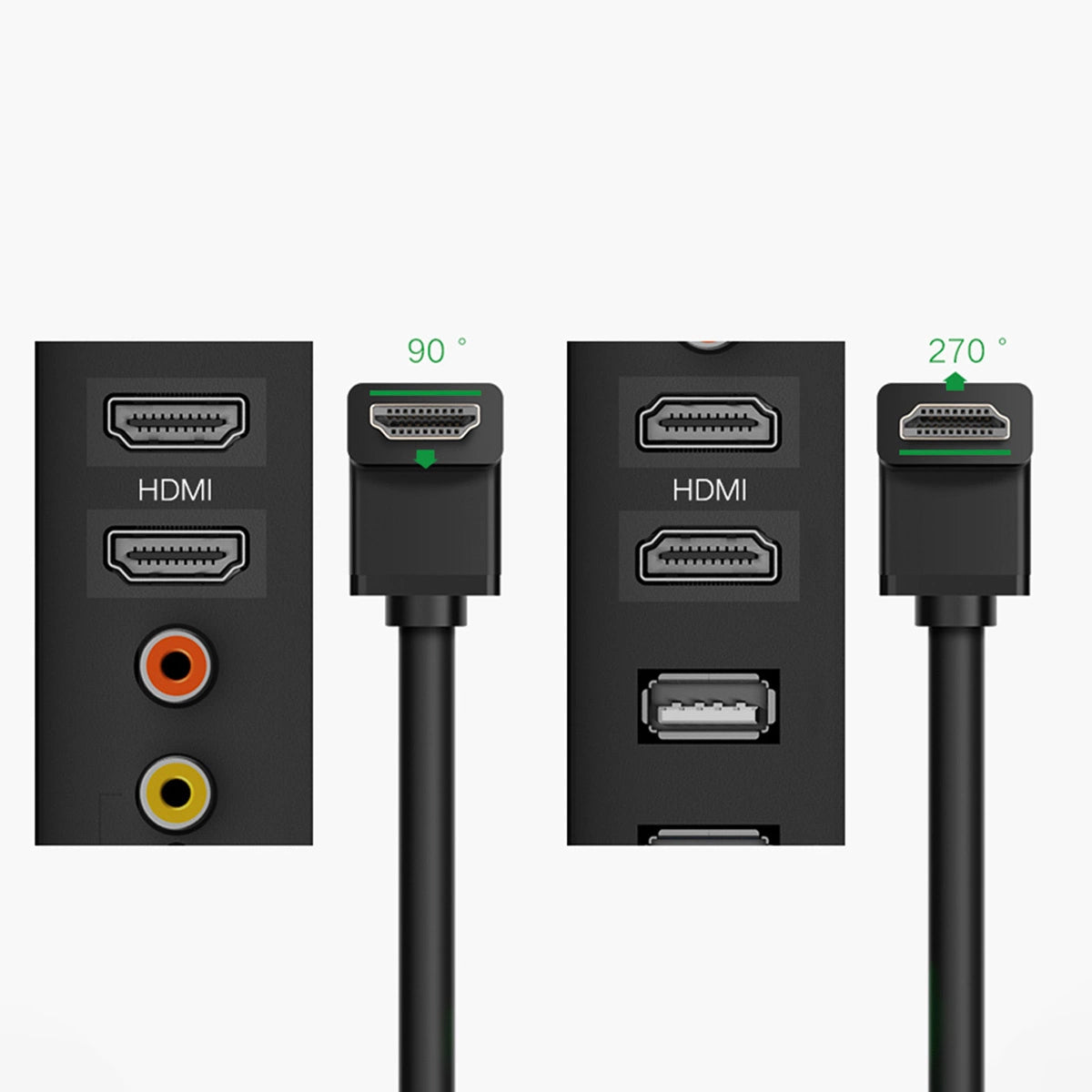 Video kabel UGREEN Angled, HDMI - HDMI, 4K, 2m, Crni