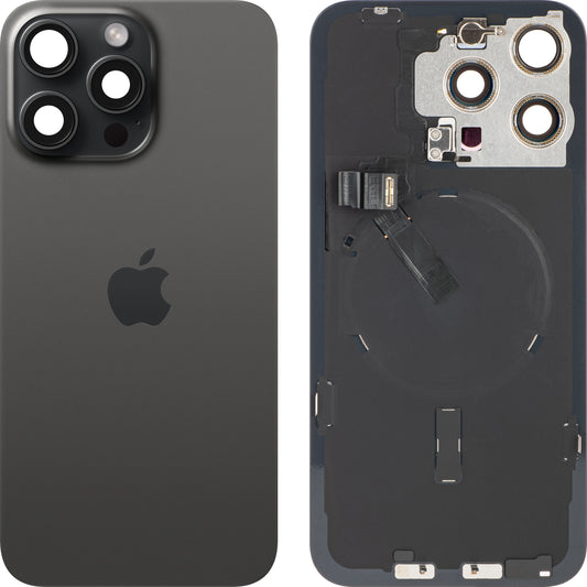 Stražnji poklopac baterije za Apple iPhone 15 Pro Max, Crni (Black Titanium), Zamjena