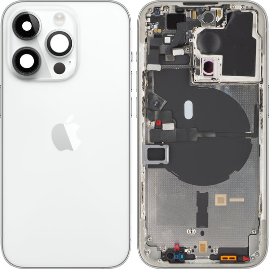 Stražnji poklopac baterije za Apple iPhone 14 Pro, srednji okvir, srebrni, zamjenski
