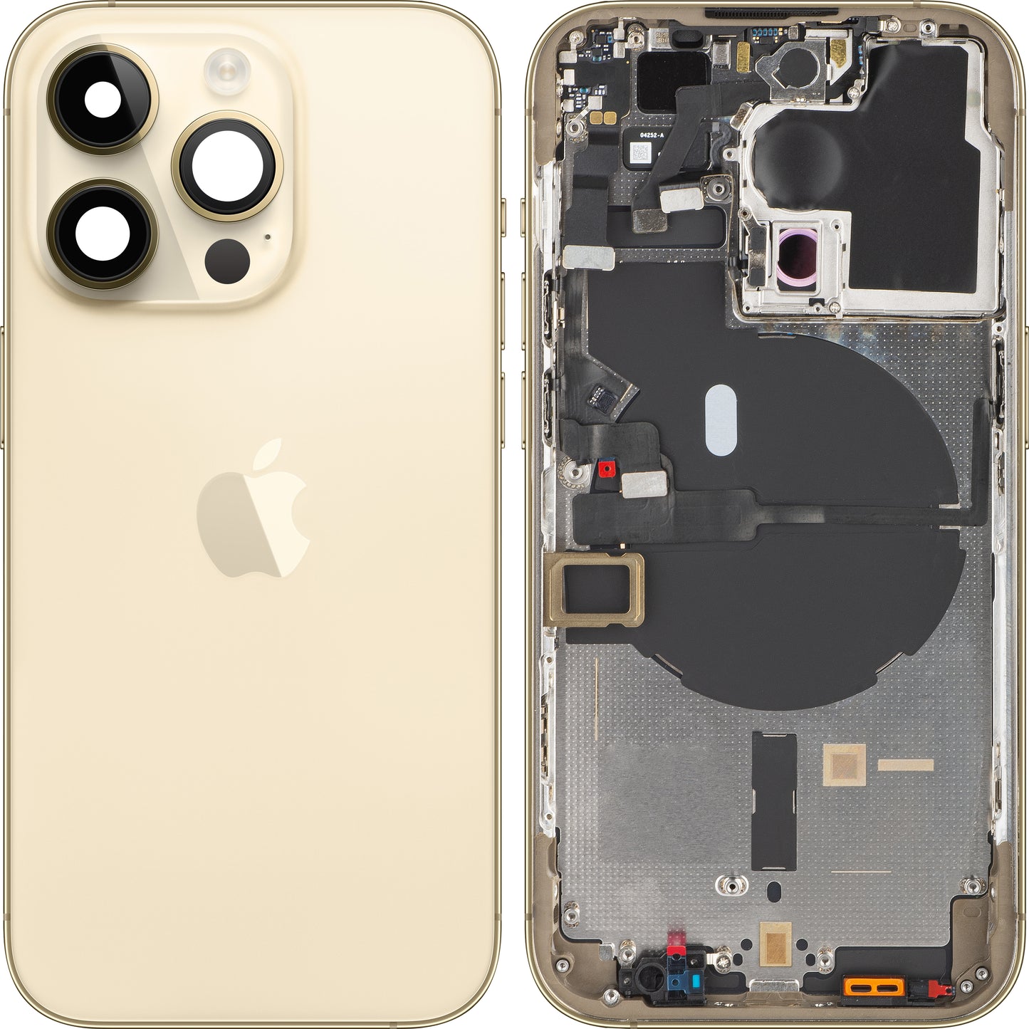 Stražnji poklopac baterije za Apple iPhone 14 Pro, srednji okvir, zlatni, zamjenski