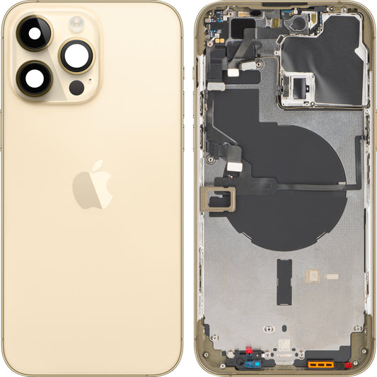 Stražnji poklopac baterije za Apple iPhone 14 Pro Max, srednji okvir, zlatni, zamjenski