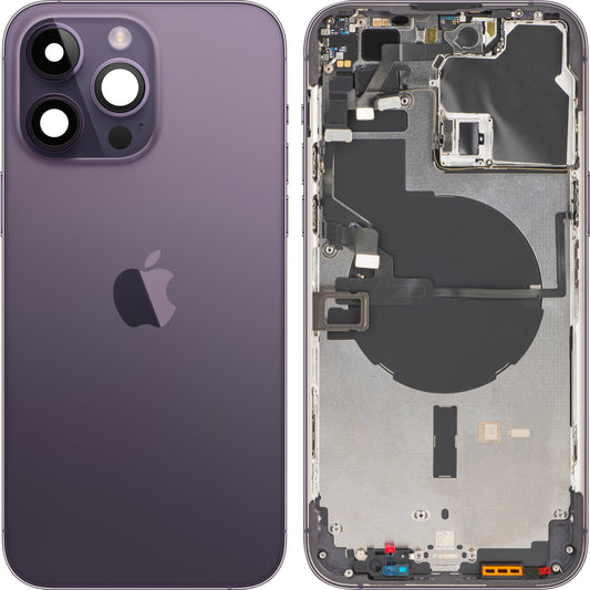 Stražnji poklopac baterije za Apple iPhone 14 Pro Max, srednji okvir, Ljubičasta (Deep Purple), Zamjena