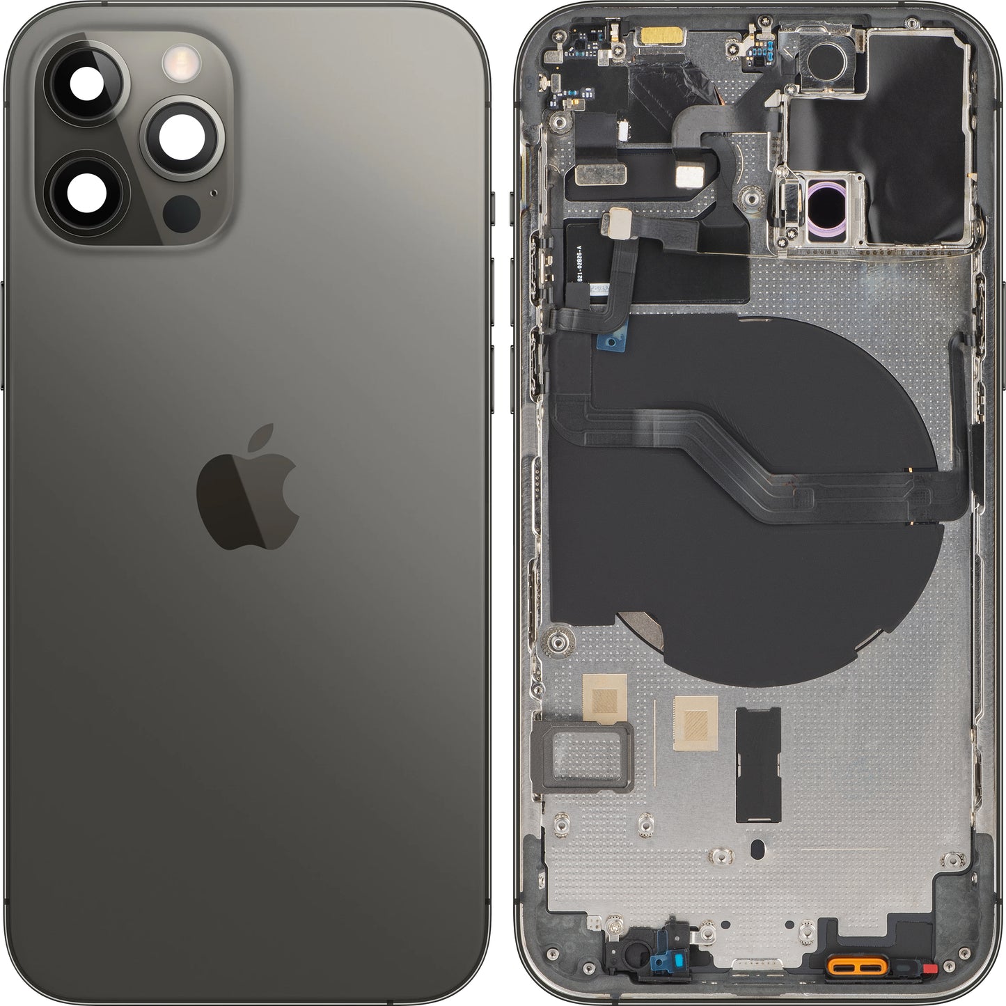 Stražnji poklopac baterije za Apple iPhone 12 Pro, srednji okvir, crni (grafit), zamjena