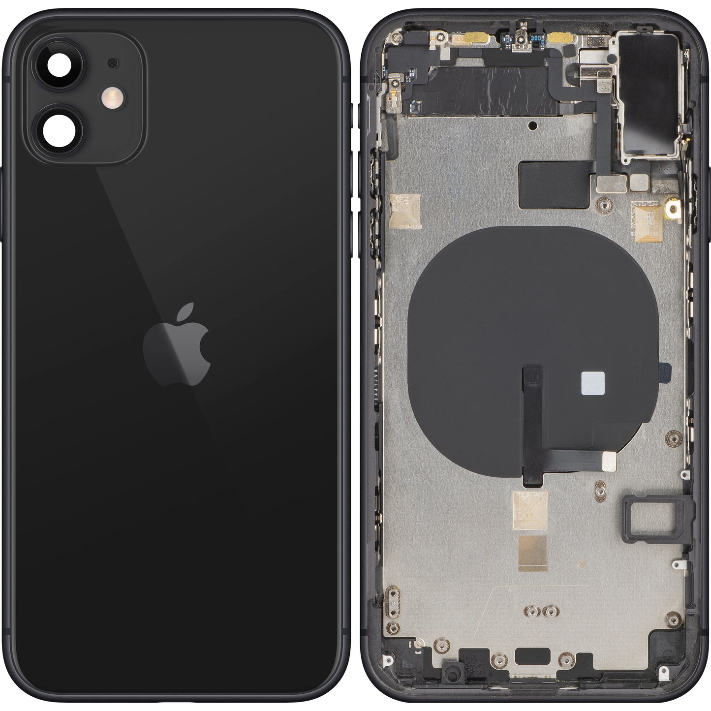 Stražnji poklopac baterije za Apple iPhone 11, srednji okvir, crni, zamjenski